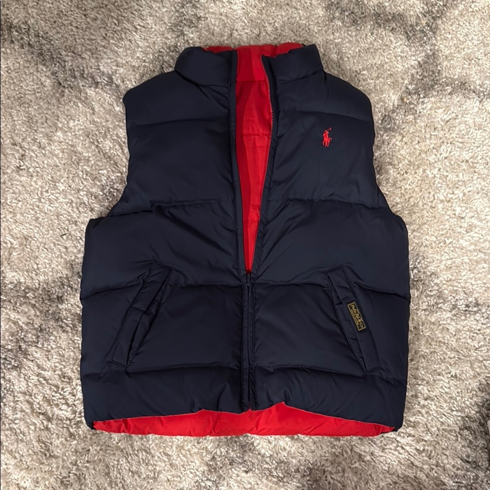 Navy and Red Puffer Vest